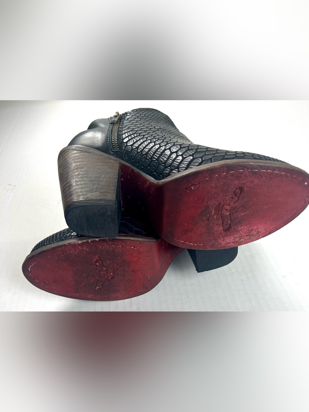 Freebird Detroit Black Snake Embossed Leather Ankle Boots - Picture 12 of 14